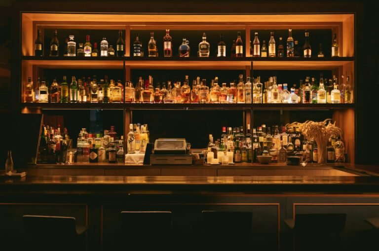 Back bar stocked with premium spirits at Jail House Pub, Nuneaton