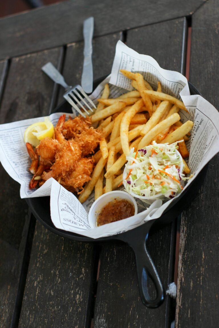 Classic fish and chips with mushy peas at Jail House Pub, Nuneaton